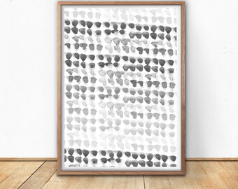 Black and grey Printable watercolour pattern, Modern boho, Tribal art, Brush strokes, Triangle Art