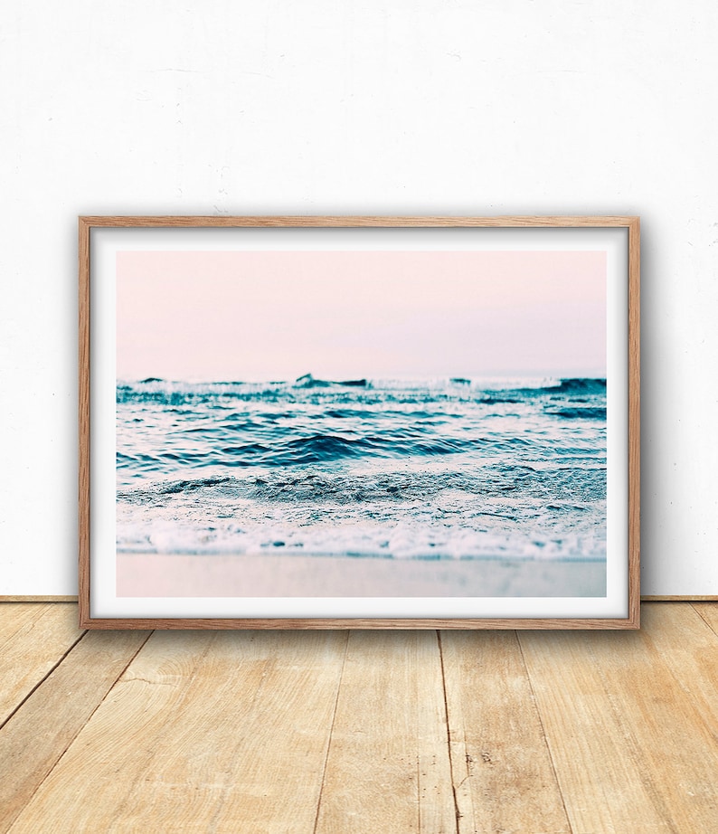 Abstract Ocean Print Pastel Wall Art Digital Download Beach Etsy