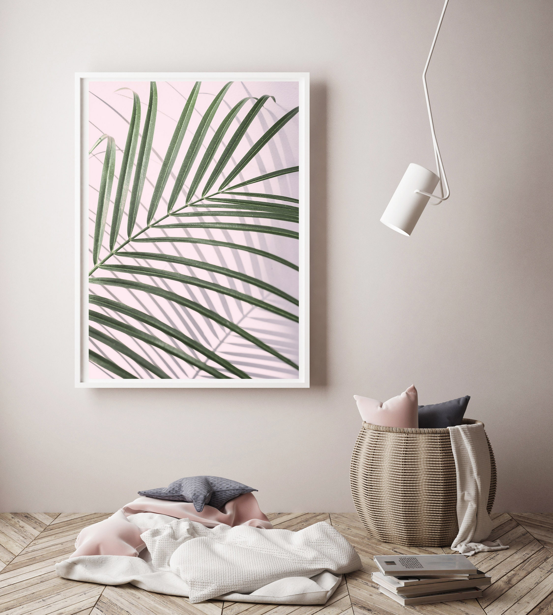 Pink Palm Leaf Print Digital Download Instant Art Large - Etsy UK