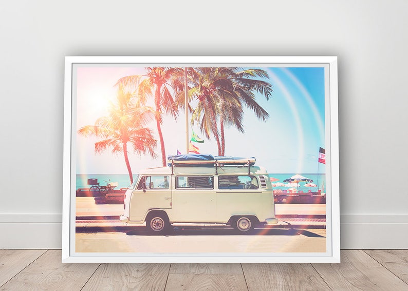 A5 Size A4 Vintage Retro Old Car Watercolour Art Print A3