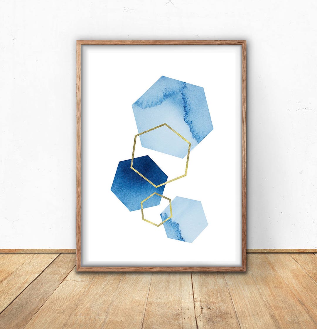 Blue Watercolor Digital Wall Art, Instant Download, Printable Art ...