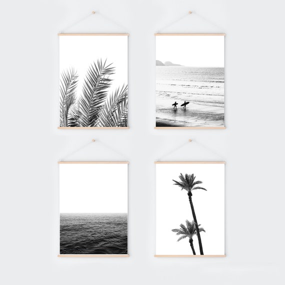 Black and White Set of Beach Printables Coastal Wall Art - Etsy