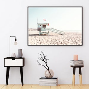 Beach Wall Art, Digital Download, Surf Print, Lifeguard Tower Print, Art Prints, Digital Prints, Printable Wall Art, California Print, image 2