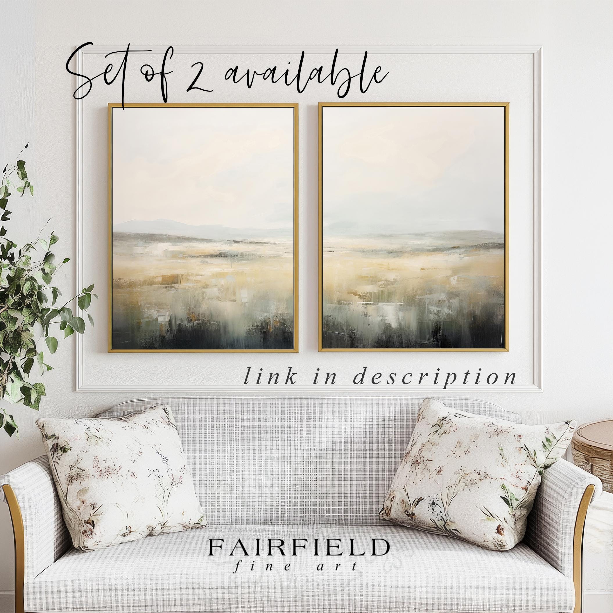 Neutral Abstract Landscape Art Print, Soft Beige & Grey Painting for ...