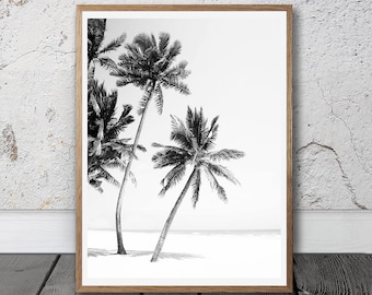 Palm Tree, Digital Download, beach decor, Home Decor, Printable Art, Printable Wall Art,  Housewarming Gift, Photography, Black And White