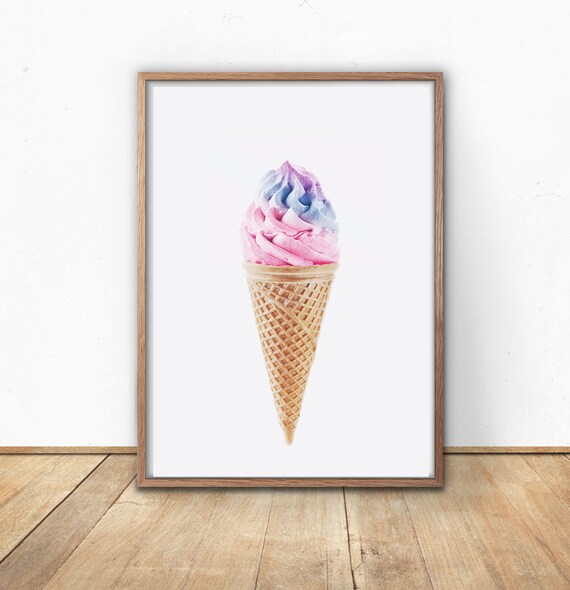 Ice-cream Print Printable Wall Art Girls Room Decor Kitchen | Etsy