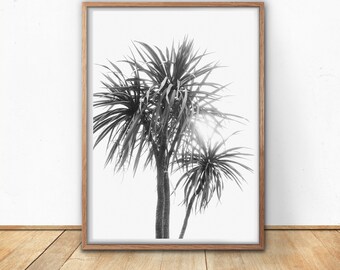 Black And White, Digital Download, Beach Decor, Palm Tree Print, Grey Decor, Wall Art Prints, Large Printable, Printable Wall Art,