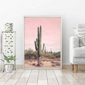 Cactus Picture, Printable Wall Art, Wall Decor, Home Decor, Desert Print, Cactus Print, Blush Pink, Digital Download, Nature Photography image 3