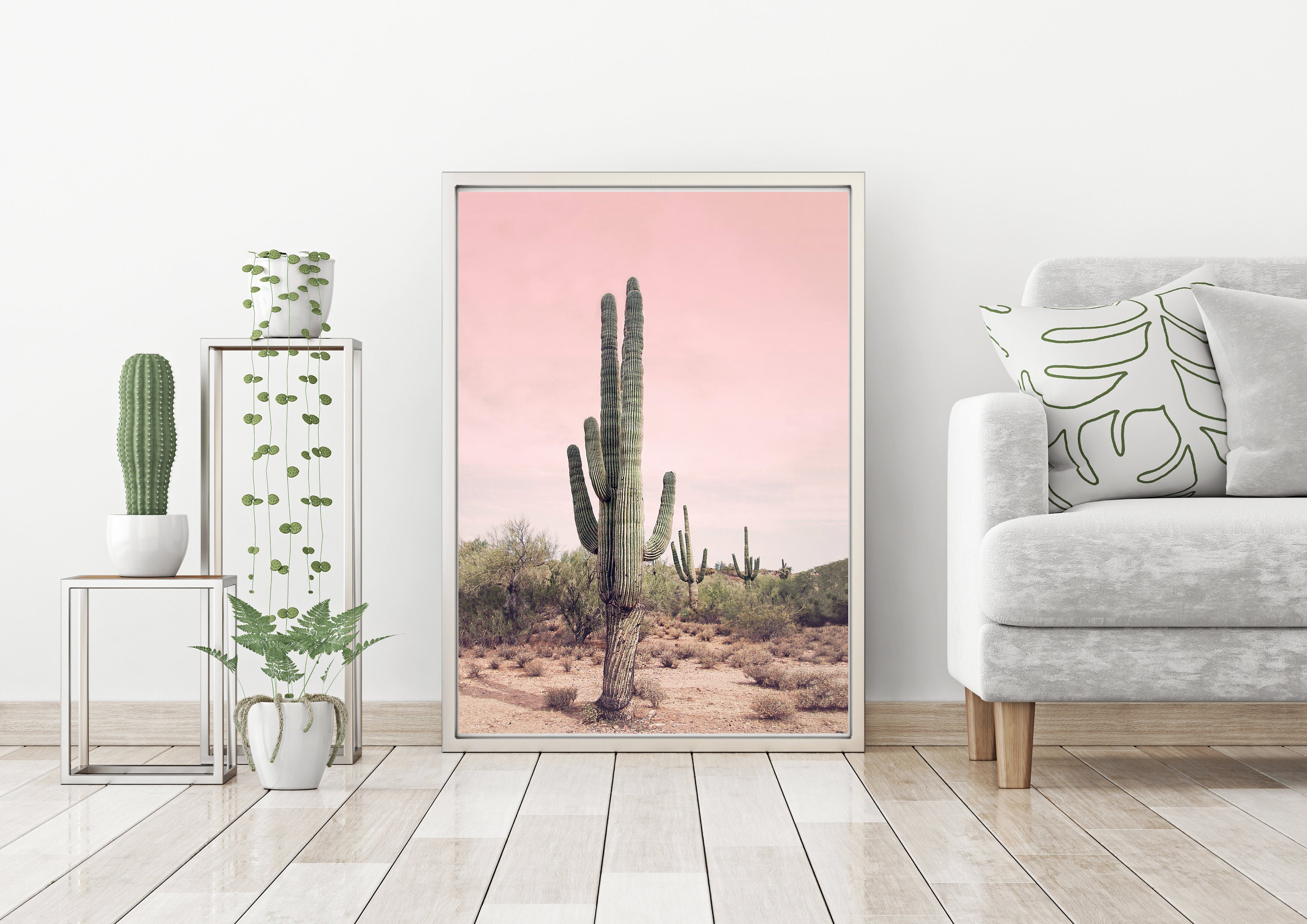 Digital Prints Art & Collectibles Cactus Print Girls Room Wall Art