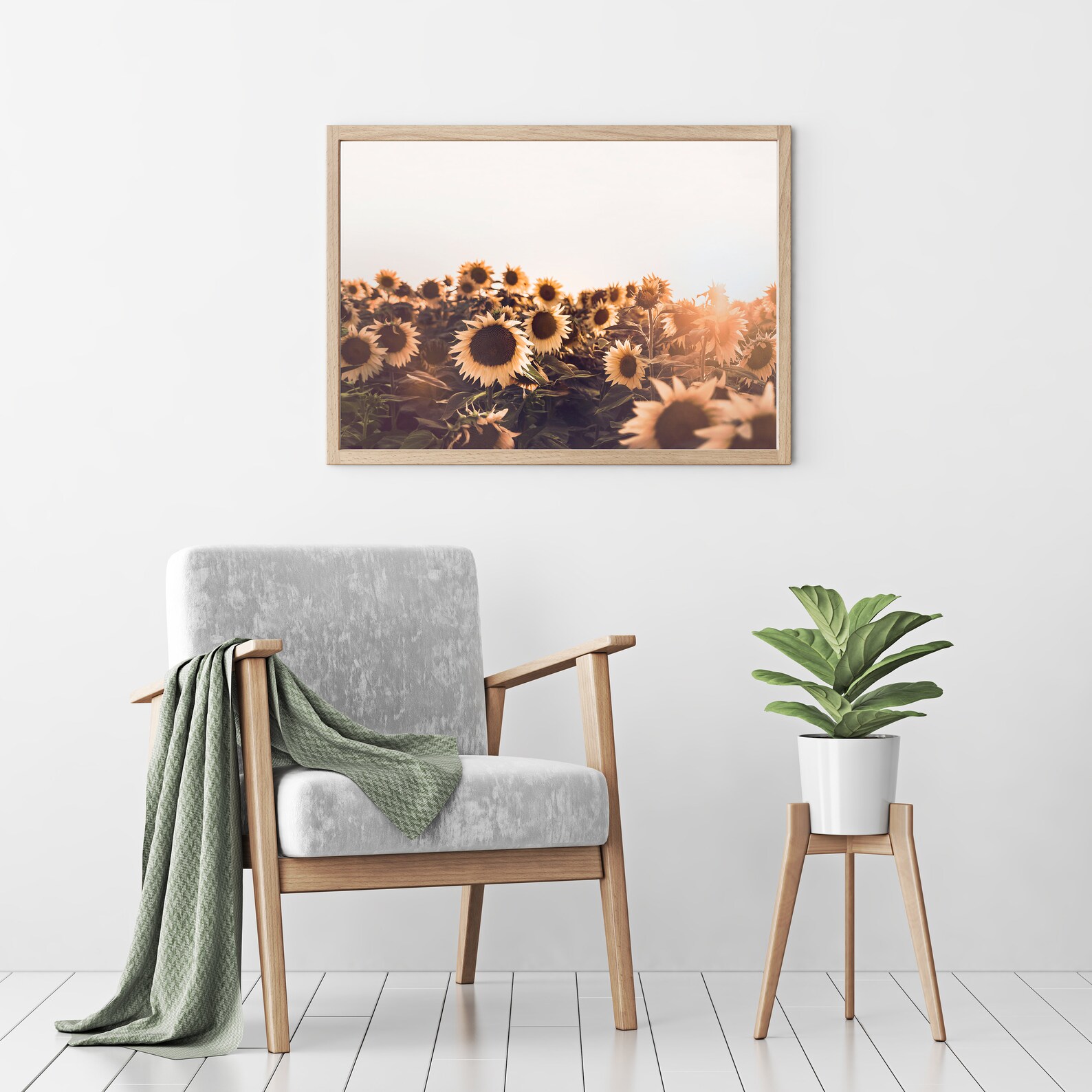 sunflower landscape art