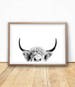 Highland Cow Print -  Farm Animal Wall Art, Digital Download, Cow Poster, Cattle Photography, Animal Portrait, Black And White, Farm Nursery 