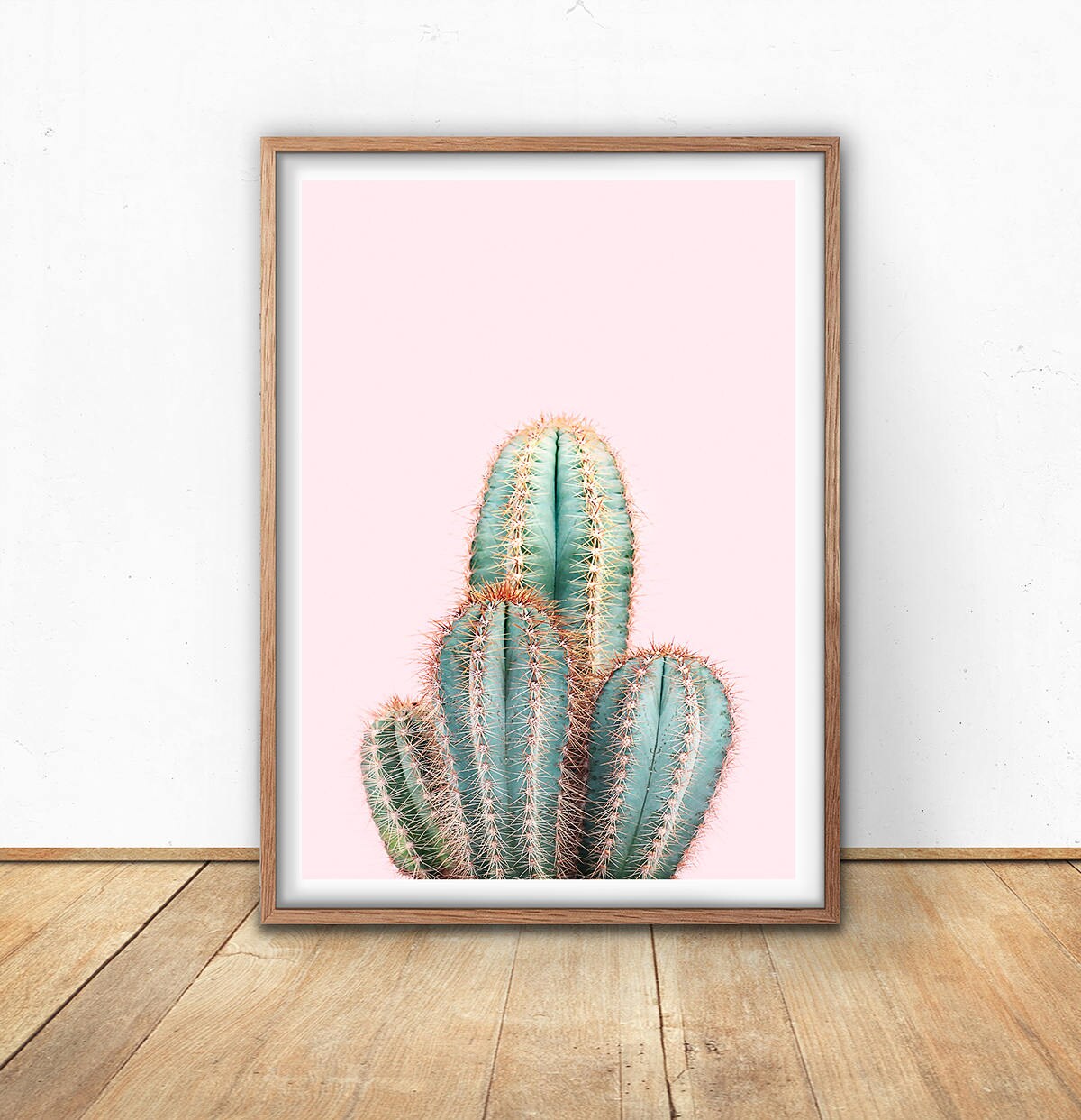 Cactus Print Pink Wall Art Digital Download Pink And Etsy