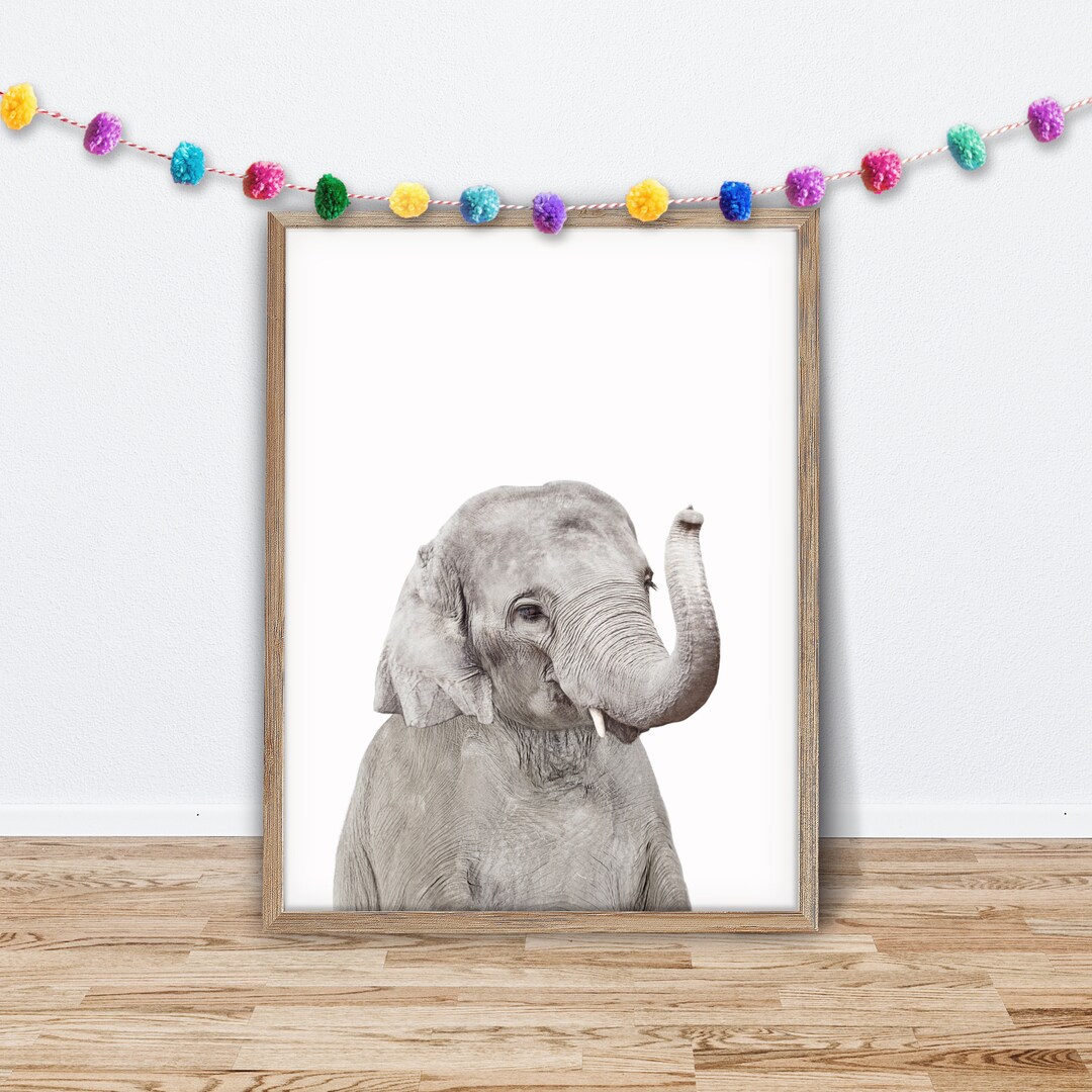 Elephant Printable Nursery Wall Art, Safari Decor, Baby Room Decor ...