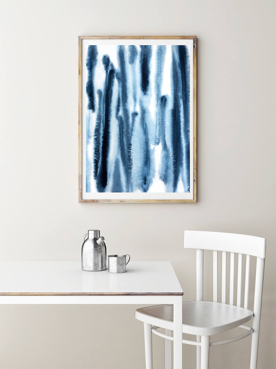 Blue Abstract Art Print Digital Download Navy Art Indigo Etsy