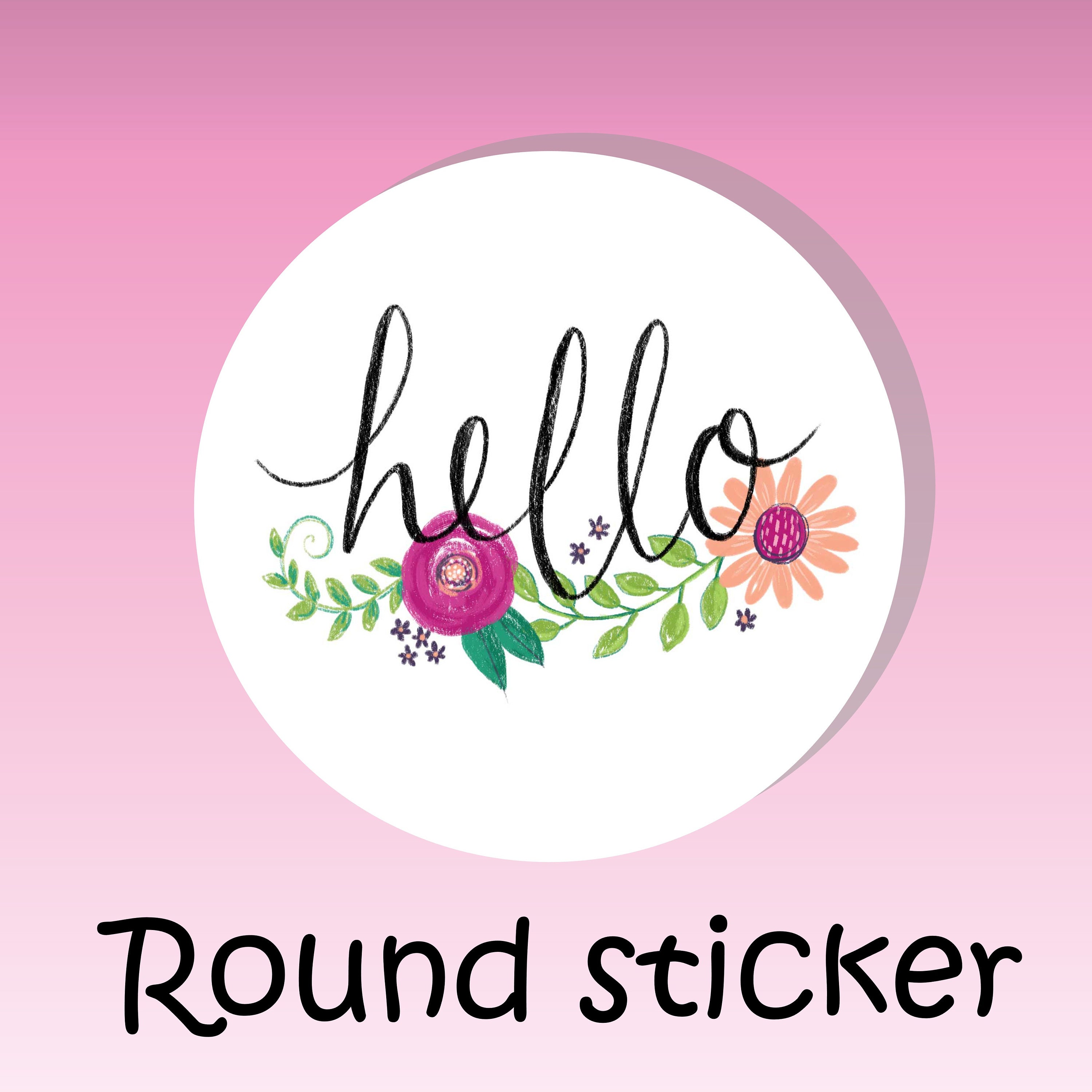 Hello Hello Hello Rupual Sticker Flower Hello Stickers, Round Hello Stickers, Flower Envelope Seals ...