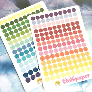 Mini pois, petits autocollants ronds, autocollants pour agenda pour tous les agendas. Puces, code couleur, points arc-en-ciel n° 1043