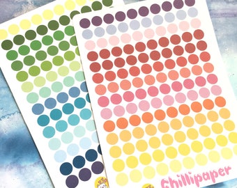 Mini Dots, Small Circle Stickers, Planner Stickers for all Planners. Bullet points, Colour code, Rainbow spots #1043