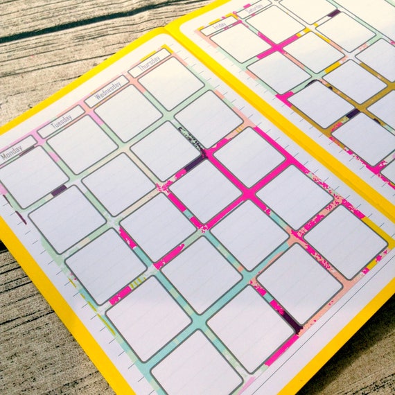 Month at a glance abstract Pink two page journal calendar Bullet journal #1010