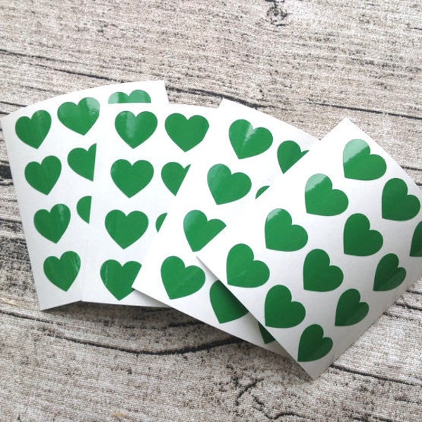 48 pegatinas de corazón verde, mini calcomanías de corazón verde, envoltura de regalo o invitaciones de boda, sellos de sobre de corazón verde, para embalaje,