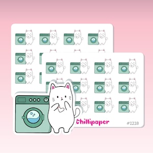 Wäschetag, Sticker für die Hausarbeit, Waschtag, Shopping Planner Stickers #1218