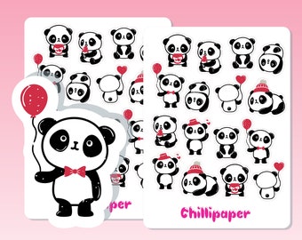 Kawaii Panda Aufkleber, süße Panda Aufkleber, Kawaii Aufkleber, Kawaii Tier, süße Tier Aufkleber, Aufkleber, Planer Dekoration Aufkleber #1064