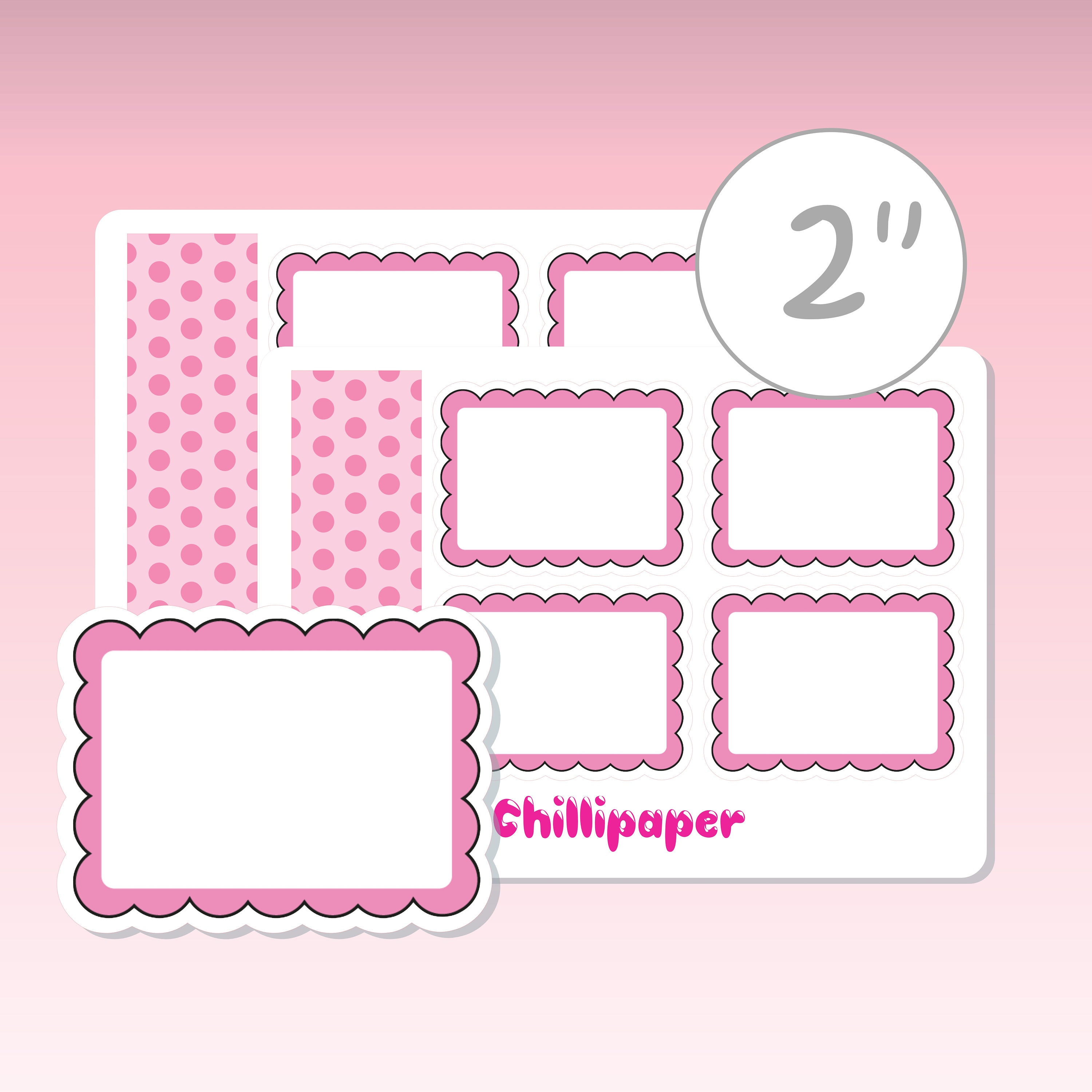 Planner Sticker Full Box Frames, Day on One Page, Functional Boxes Cute ...