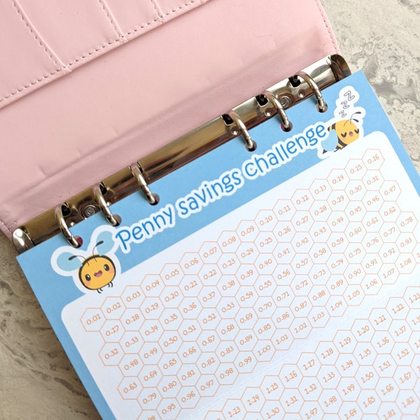 Penny savings challenge, Money Saving Wallets, Budget Binder, Beehive, save for a year