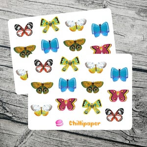 Schmetterling Sticker, 24er Pack | Planner Aufkleber | Bullet Journal