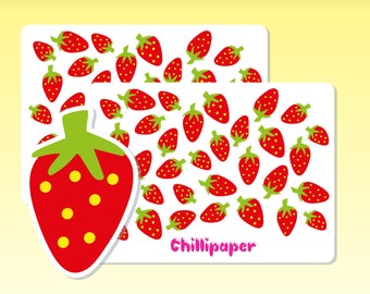 Summer planner stickers, Summer fruit planner Stickers, Kawaii strawberry stickers, food, stickers, Planner decoration sticker #1255