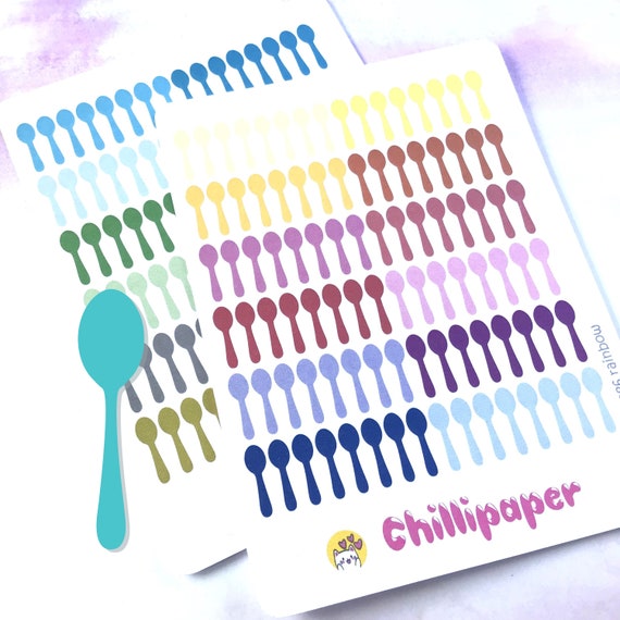 Spoon theory, Spoonie, Bujo stickers, Planner Stickers, Chronic illness, Energy level, Fatigue, tiredness #1086