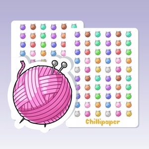 Niedliche Strick Sticker, Kawaii, Cute Sticker, UK #1169