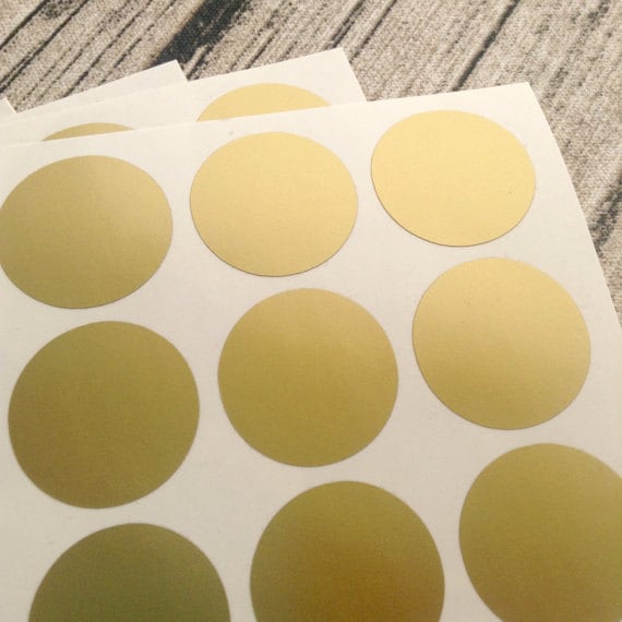 48 Gold Circle Stickers Gold Circle Mini Decals Gold Circle Etsy UK