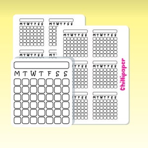 Habit Tracker Sticker, Übung, keine Ausgaben, Wasser, Finanzierung, Gesundheit, Planner Stickers 1,5 Zoll, #1230
