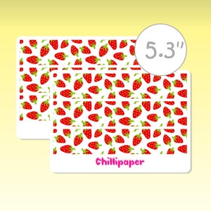 Fraise planificateur autocollant faux washi, autocollants de planificateur A5, couvrir, fond washi, Bullet journal, #1256
