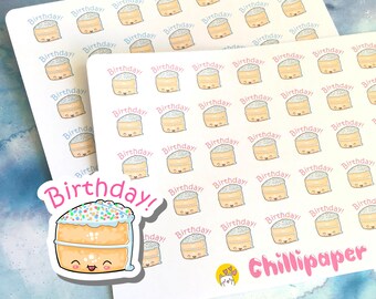 Birthday reminder planner stickers | Cake planner Sticker | Present | Planner sticker uk | outgoings | Chillipaper #1182