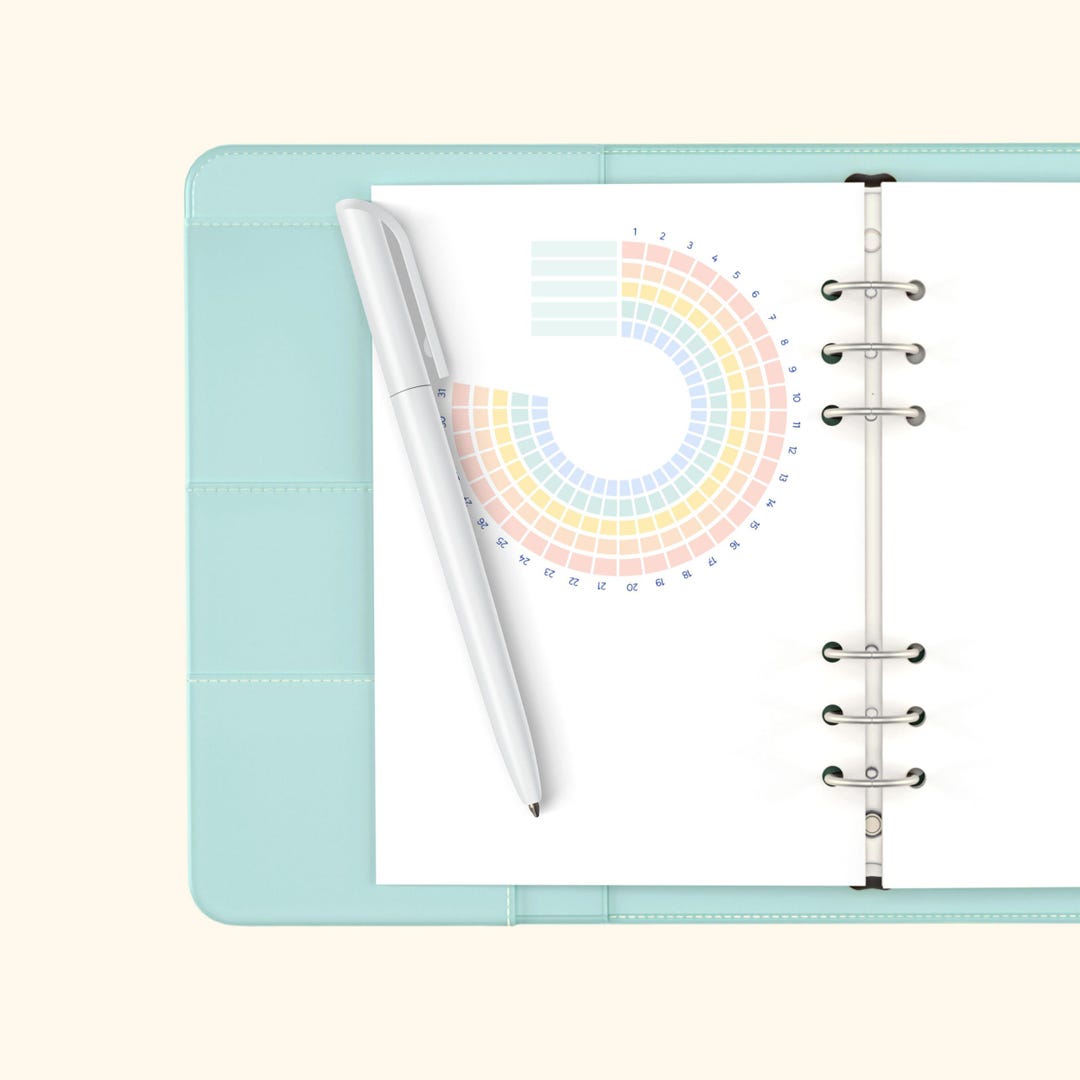 Round Window Tracker Round Circle Habit Tracker Planner Sticker, Large to Fit A5 and A6 ...