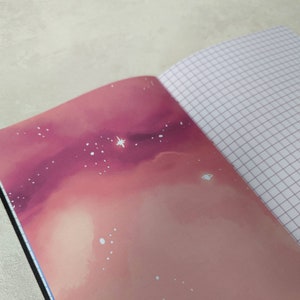 Pastel space handmade art journal, planner, celestial, nebula, Creative journal, Junk journal sketch book,