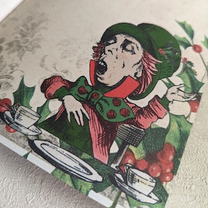 Christmas Alice in wonderland Junk journal, handmade junk journal, Creative journal, Morning pages, Mad hatter, unfinished scrapbook