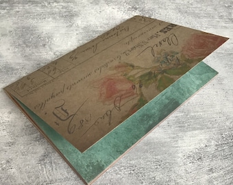 Vintage grunge handmade junk journal, Creative journal, Junk journal with vintage style mixed paper, vintage style sketch book, morning page