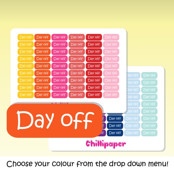 Mini Day Off stickers | Bujo stickers | Planner Stickers for all planners. Chillipaper #1093