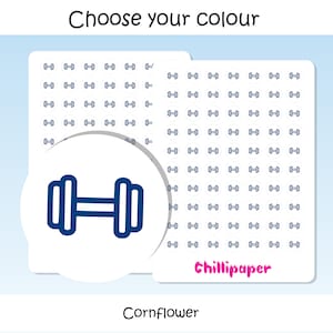 Dumbbell planner stickers, Colour choice, Weights planner Stickers, Gym, Exercise stickers, Fitness Planner sticker #1150