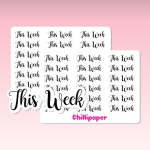 This week, script planner stickers UK, weekly stickers, functional stickers, monthly overview stickers, list stickers, bujo, #1297