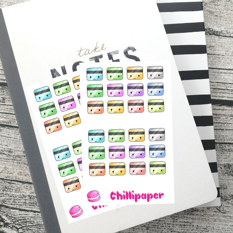 Kawaii Credit Card Planner Stickers Erin Condren Happy Etsy