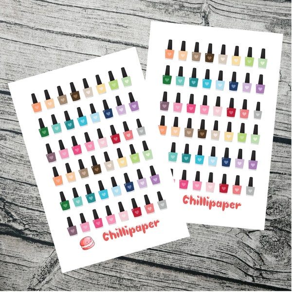 Cute nail polish planner Stickers, Manicure day, Self care,Happy Planner, Kawaii, Cute Sticker, UK #1290