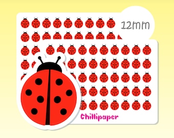 Ladybird, ladybug planner stickers UK, Garden insects, nature, cute bullet journal decoration #1316