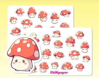 Mushrooms toadstools, Cute cosy cottage core planner stickers, woodland, Bullet journal, planner decoration #1296