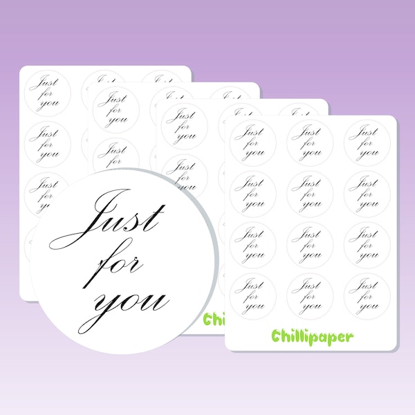 Just for you, wedding favour sticker, small business, Gift bag sticker, packaging, Etsy orders #1145