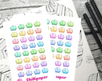 Kawaii piggy banks, Planner Stickers, Save money,  Kawaii stickers, Money stickers, finance, cash stuffing, savings challenge #1352