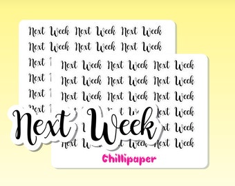 Next week, script planner stickers UK, weekly stickers, functional stickers, monthly overview stickers, list stickers, bujo, #1205