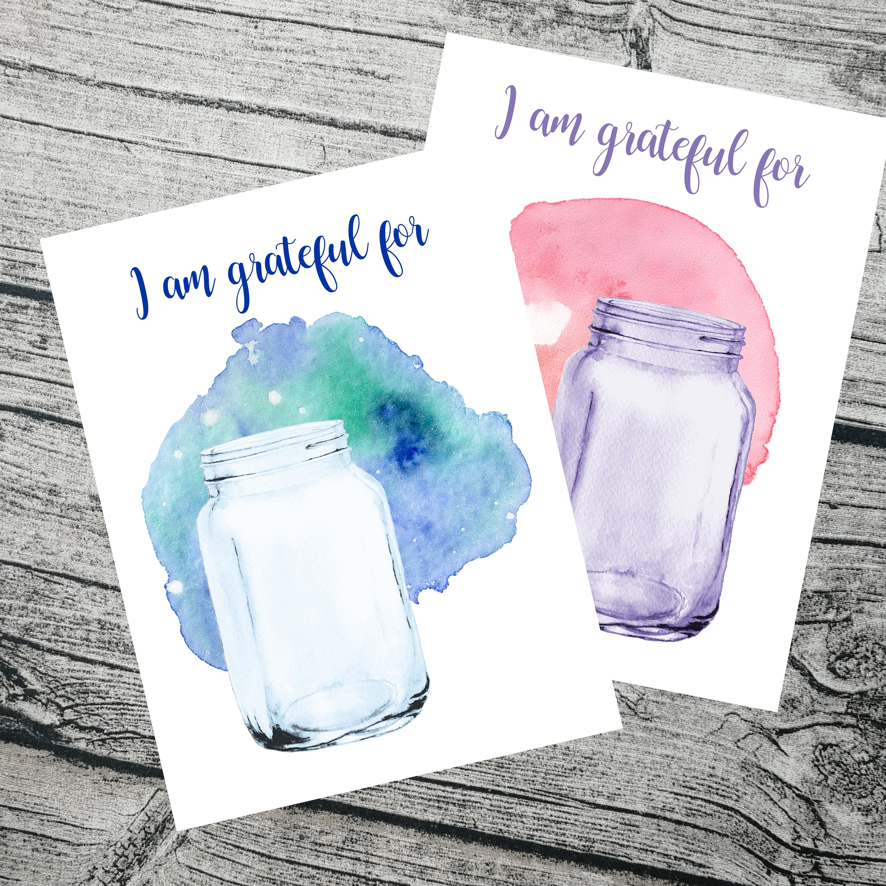 Watercolour gratitude pages I am grateful for Planner art Etsy